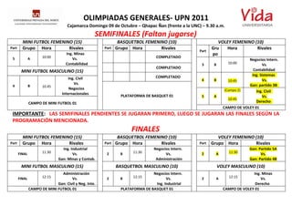 Finales Olimpiadas Generales UPN 2011-2