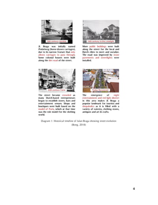 4
Diagram 1: Historical timeline of Jalan Braga showing street evolution
(Bong, 2018)
 