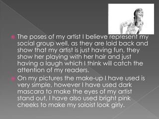 1)In what ways does your media product use, develop or challenge forms and conventions of real media products?Front CoverI put a barcode on the top right of my magazine to make it seem genuine.