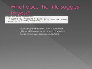 I had to produce a front cover, a contents page and a double page article.