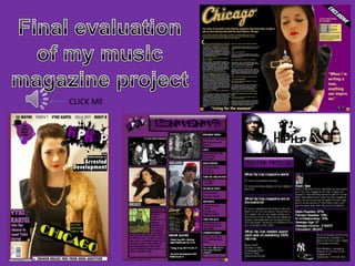 Final evaluation of my music magazine project CLICK ME 