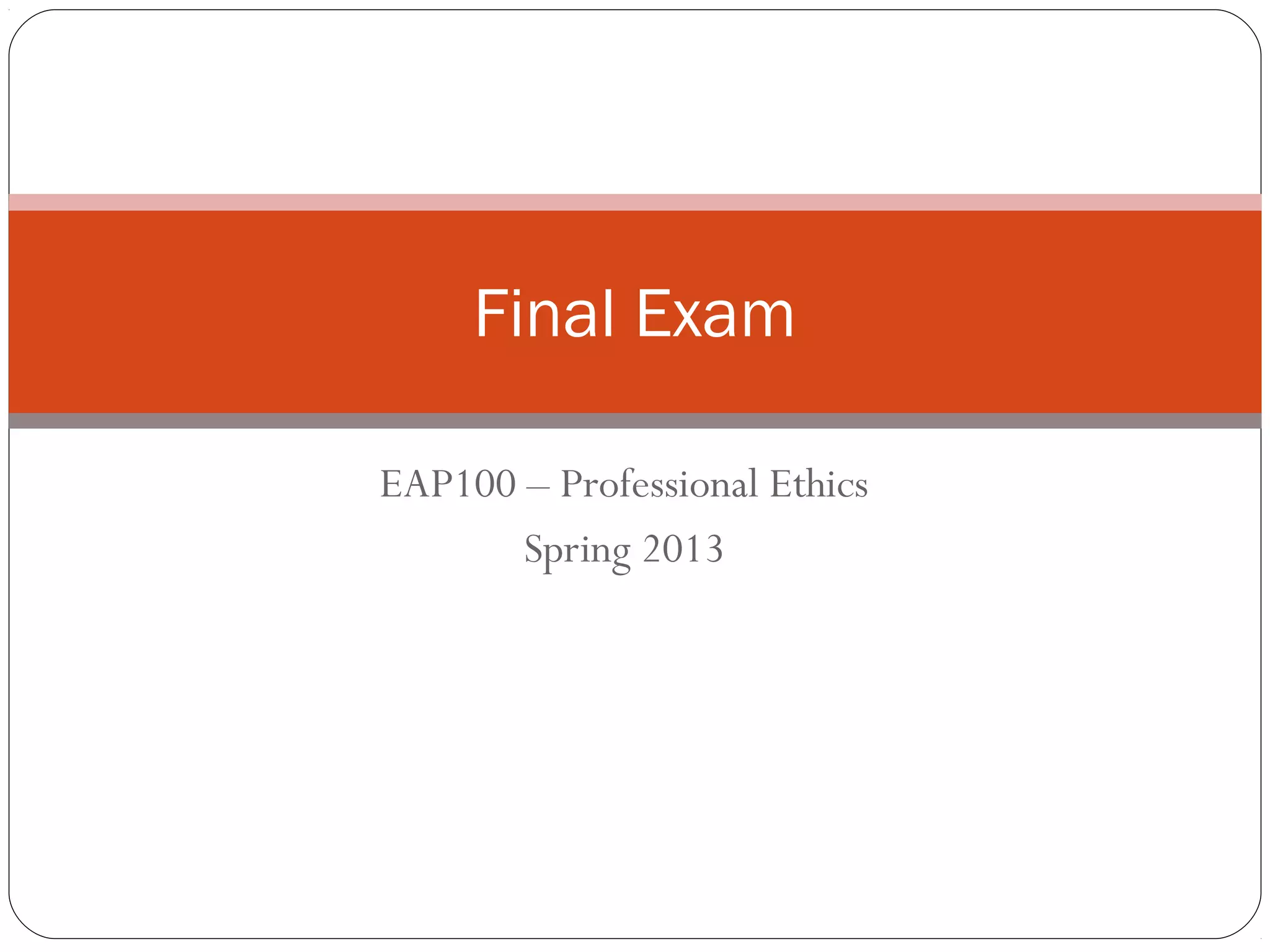 Final exam | PPT