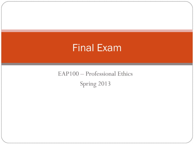 Final exam | PPT