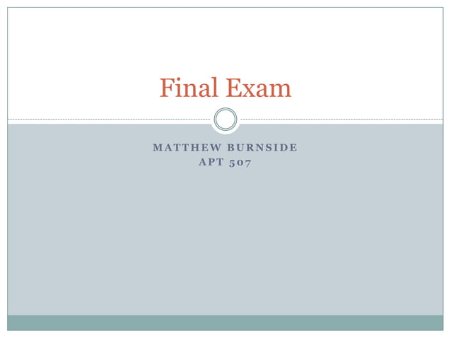 Final exam | PPT