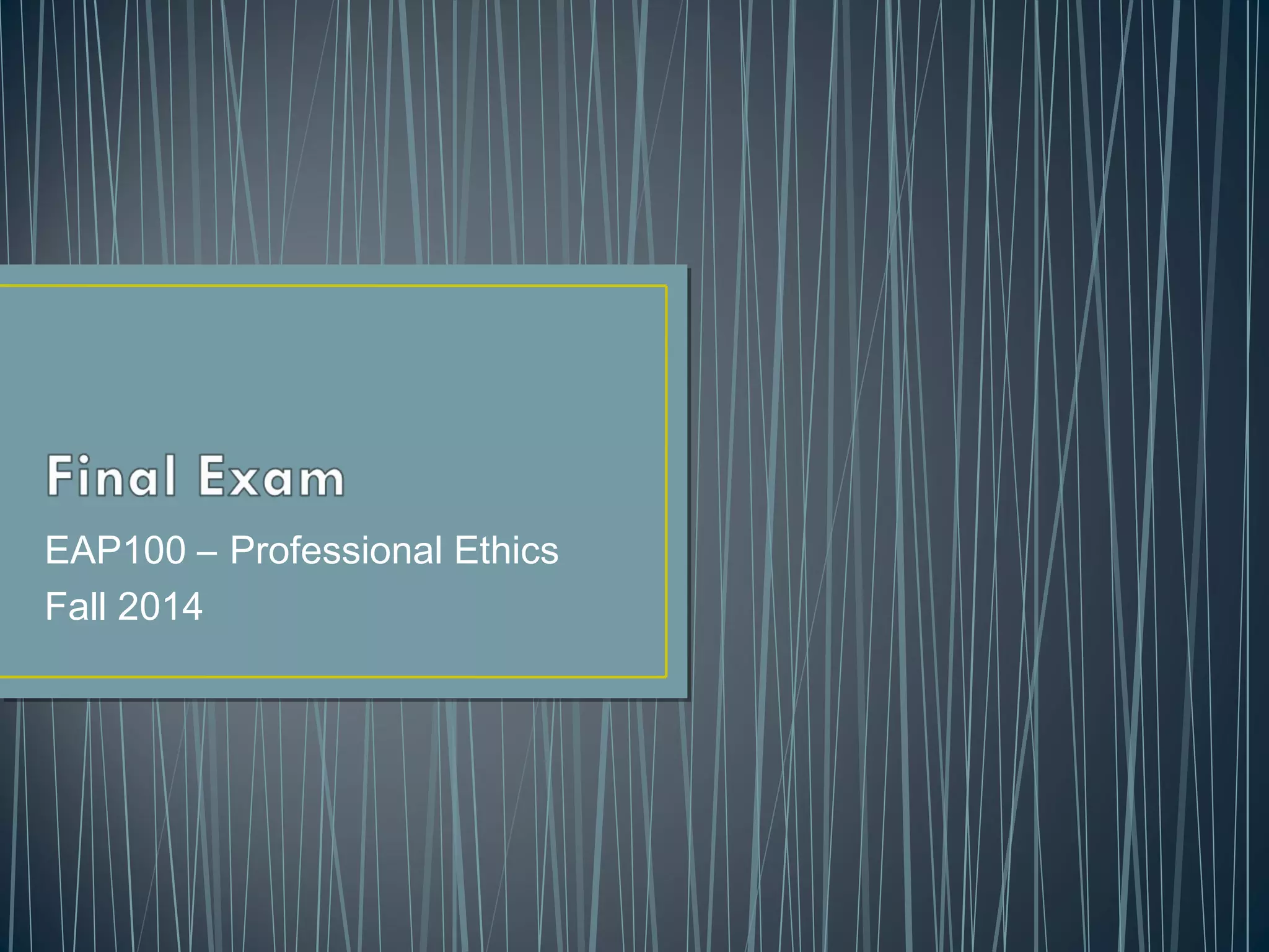 Final exam | PPT