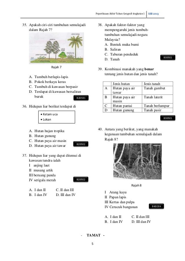 Soalan Peperiksaan Geografi Tingkatan 1 2019 - Persoalan x