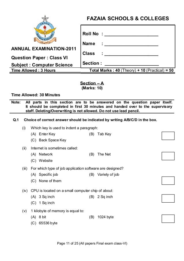 Computer applications technology grade 12 exam papers 2011