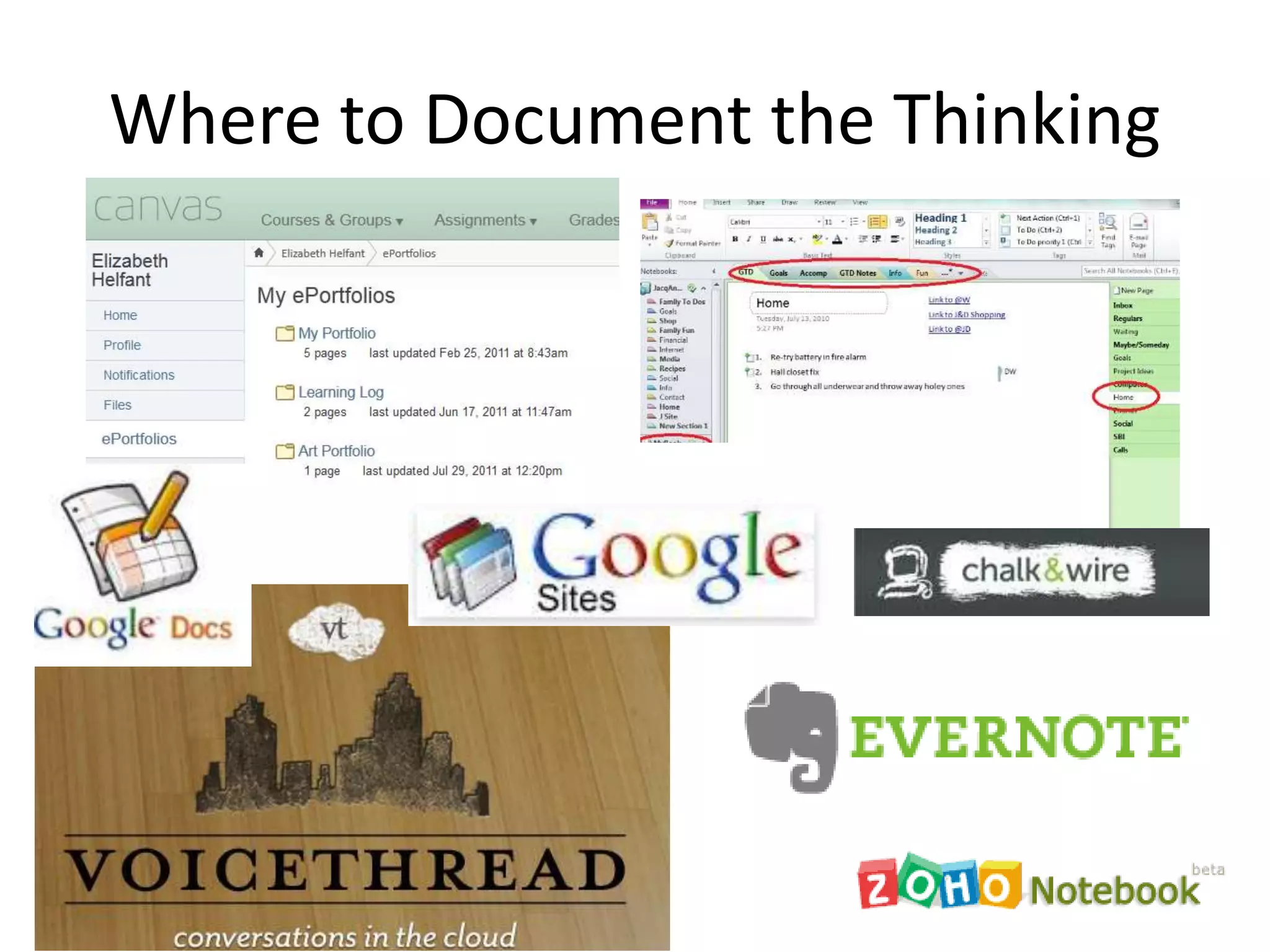 Where to Document the Thinking
 