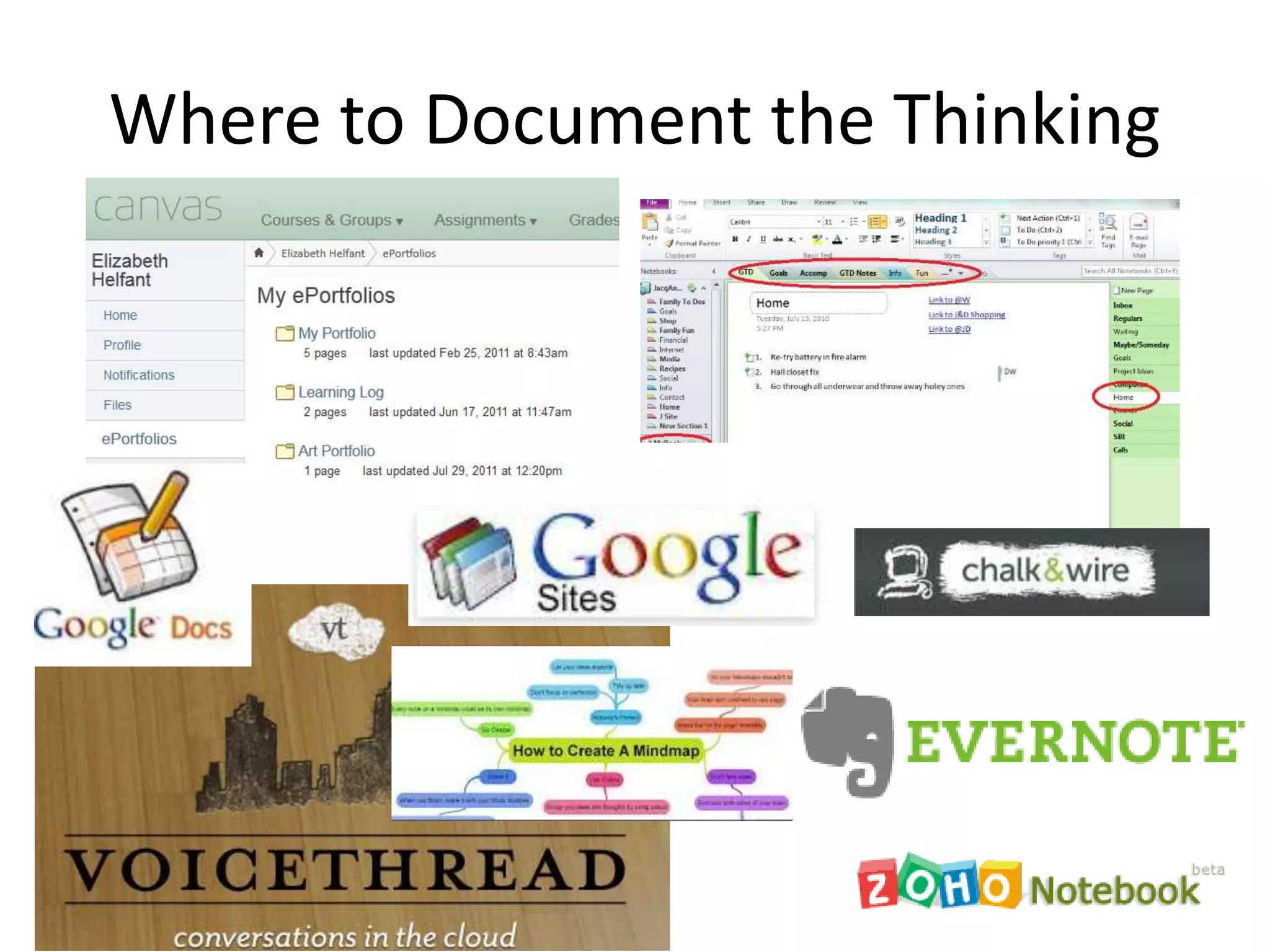 Where to Document the Thinking
 