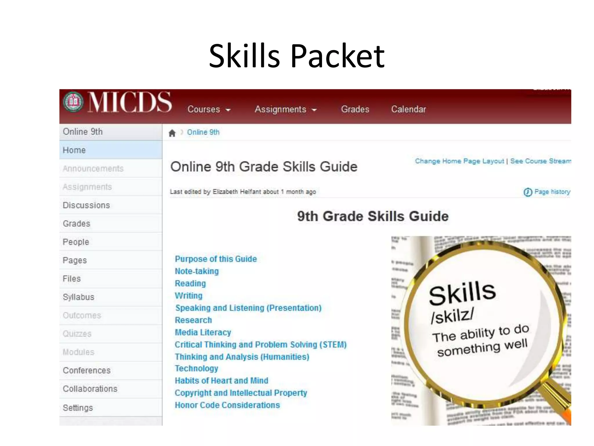 Skills Packet
 