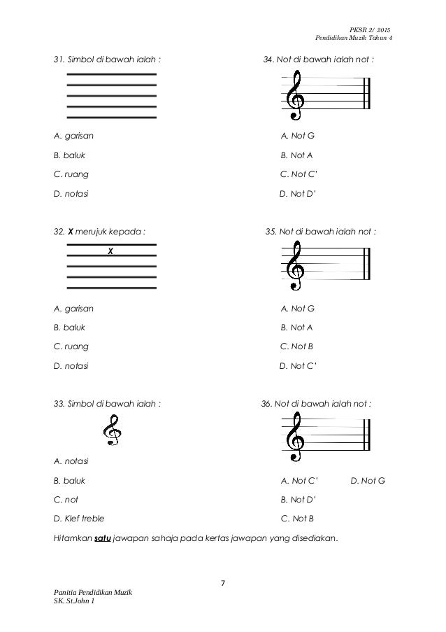 Final exam muzik tahun 4 KSSR