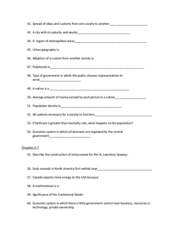 World Geo Semester Final Exam Review