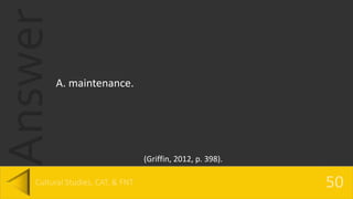 Answer
A. maintenance.
(Griffin, 2012, p. 398).
 