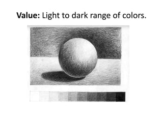 Value: Light to dark range of colors.