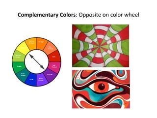 Complementary Colors: Opposite on color wheel