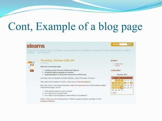 Cont, Example of a blog page
 