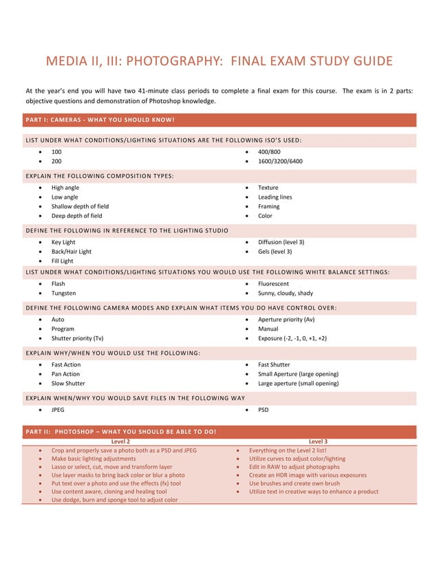 Final exam study guide | PDF