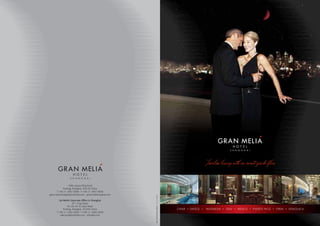 T imeless luxury with an avant-garde flair



                 1288 lujiazui Ring Road
             Pudong, Shanghai, 200120 China
      t +86 21 3867 8888 • F +86 21 3867 8666
gran.melia.shanghai@solmelia.com • granmeliashanghai.com
                                                           LGD Communications, Miami • GS-127 09/08




        Sol Meliá Corporate Office in Shanghai
                     5F-1 King tower
                 no 28, Xin Jin Qiao Road
            Pudong, Shanghai, 201206 China                                                            C h i n a • G R E EC E •   i n D O n E S i a • i ta ly • M E XiCO • P u E RtO R iCO • SPa i n • V E n E Z u E l a
      t +86 21 3382 0800 • F +86 21 3382 0900
         sales.asia@solmelia.com • solmelia.com
 