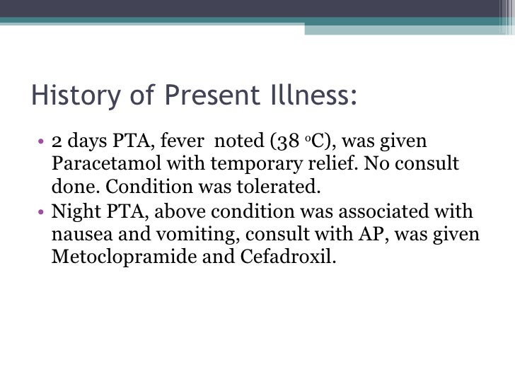 History Of Present Illness Template