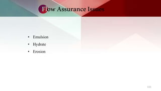 112
• Viscosity is not high to cause high
pressure drop
• No pressure drop
FlowAssuranceIssues-Emulsion
 