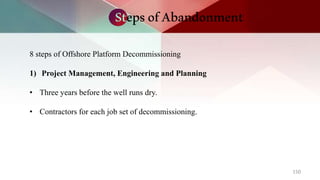 StepsofAbandonment
151
2) Permitting and Regulatory Compliance
• Permits for decommissioning are obtained.
• An Execution ...