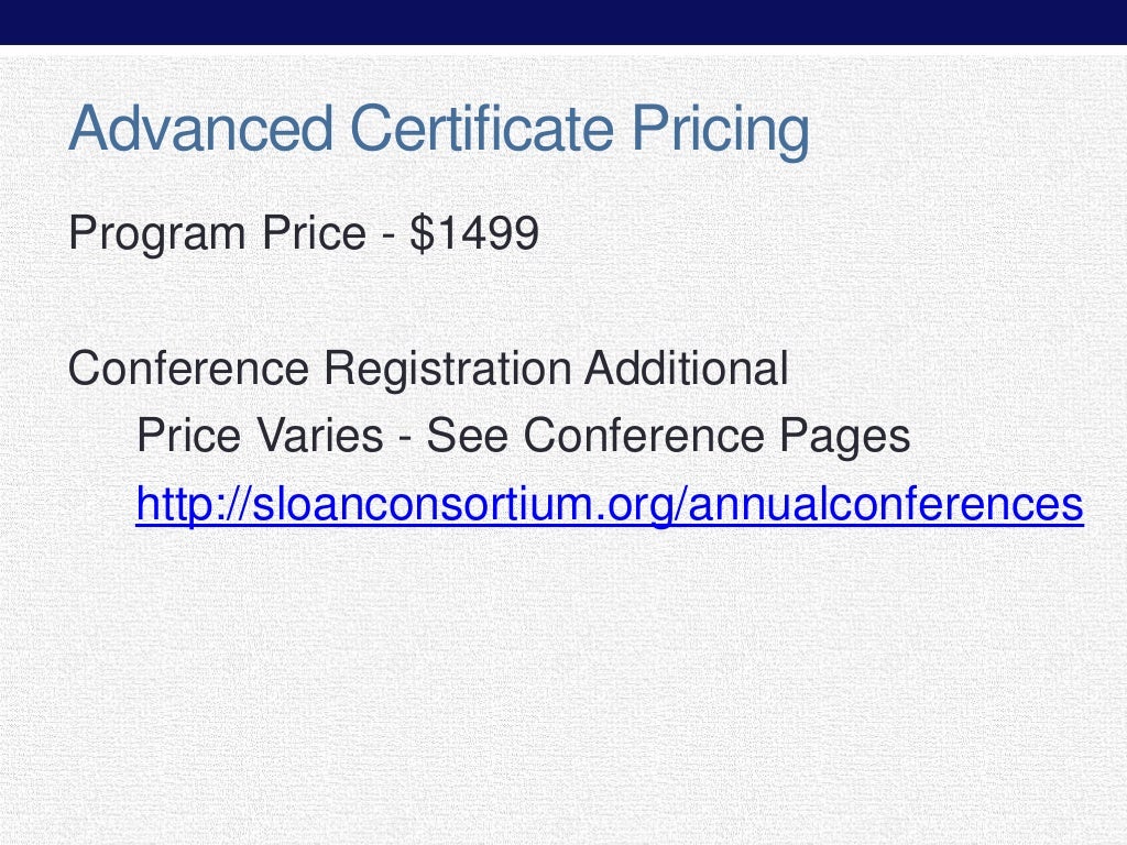 2014 Sloan-C Certificate Programs