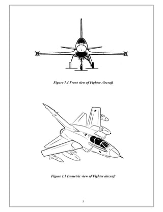 5
Figure 1.4 Front view of Fighter Aircraft
Figure 1.5 Isometric view of Fighter aircraft
 