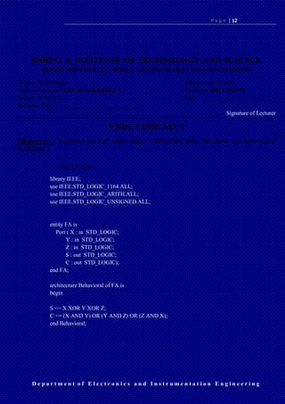 VHDL CODE | PDF