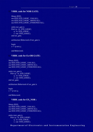 VHDL CODE | PDF