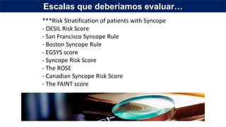 Syncope Risk Score Table Escalas de riesgo en síncope, ¿Sirven o no? | PPTX