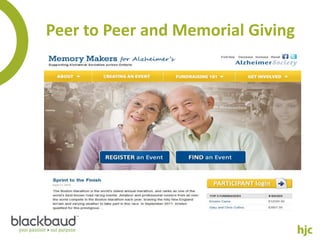 Peer to Peer and Memorial Giving
 