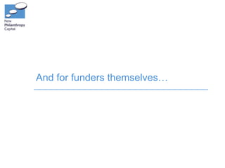 And for funders themselves…
 