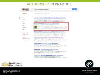 AUTHORSHIP IN PRACTICE




@googledave
 