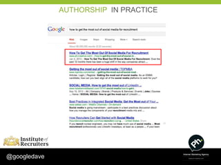AUTHORSHIP IN PRACTICE




@googledave
 