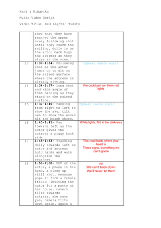 Final Music Video Script | DOCX