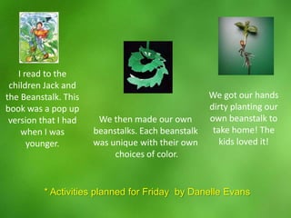 Elaina HerrinThis was an exciting project for me that was a great lesson in organizing and time management.  Since we were working with my daughter’s school I became the liaison between our group and the Administrators .  My day was Monday, after we made our Name Tags, we briefly discussed Haiti and how we wanted to do something to help them.  Each child took precut pieces of a house and as a group we placed them together on felt.  The children were very happy with the outcome, later I took the quilt home and put it together (washable fabric glue – No Sew!) for the finished product.  On Friday, I brought it back so all the children could see. Since I knew we would be working with a variety of children I wanted to create a visual project I knew they would all enjoy.  With the help of the storybook, “If Your Happy and You Know It” I produced a little digital video that would coordinate with the song.  