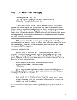 Risk Management Plan: SLO Ice Arena | PDF