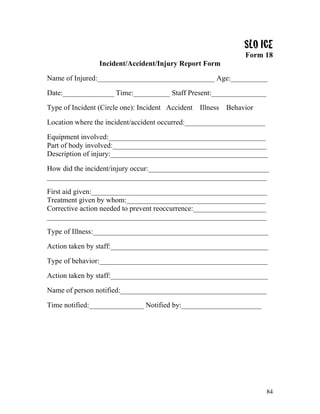 Risk Management Plan: SLO Ice Arena | PDF