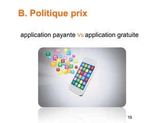B. Politique prix
application payante Vs application gratuite
19
 