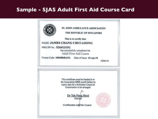 Sample - SJAS Adult First Aid Course Card  