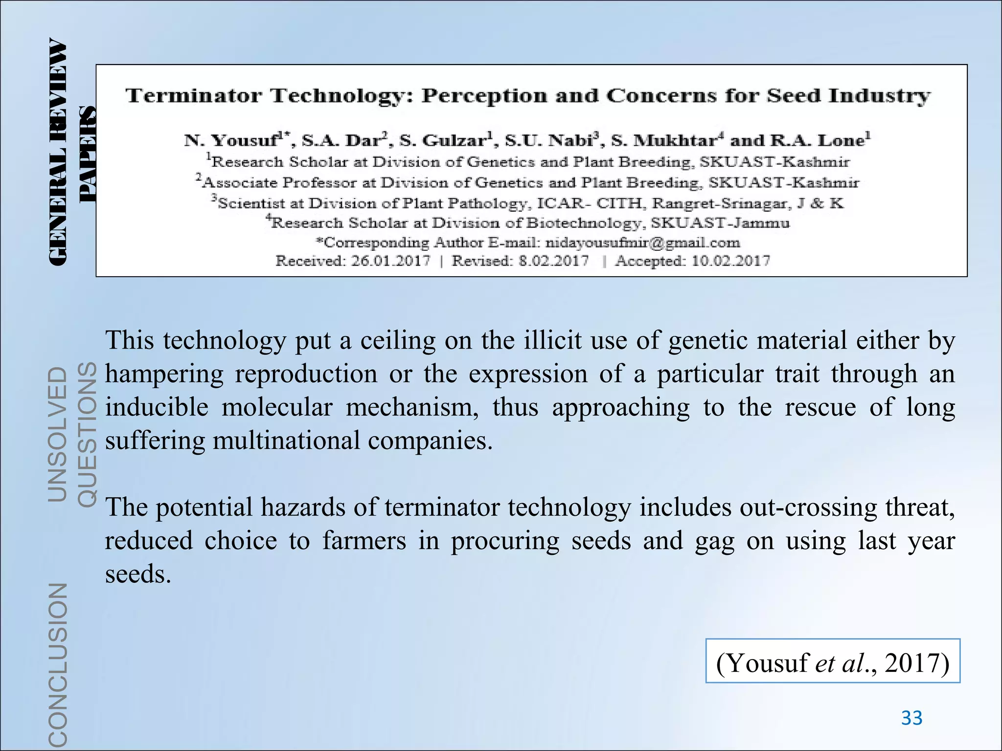 use restriction technology ppt PPT