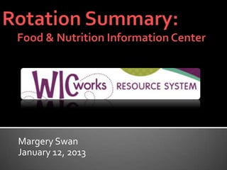 Margery Swan
January 12, 2013
 