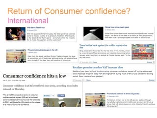 Return of Consumer confidence? International 