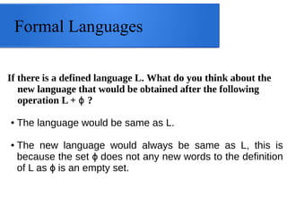 Final formal languages | ODP