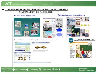 <Insertar Título del Proyecto>
       Recursos de enseñanza                                                  Estrategias para la enseñanza




                                                                                                 <Insertar una imagen
                                                                                                 que ilustre el título del
                                                                                                 proyecto o los recursos
                                                                                                 de aprendizaje que se
       Se empezó a trabajar con material y sofware de www.educ.ar (skool-tm-intel)               utilizan en PROYECTO
                                                                                                      DEL el aula>
                                                                                               VIDEO
 