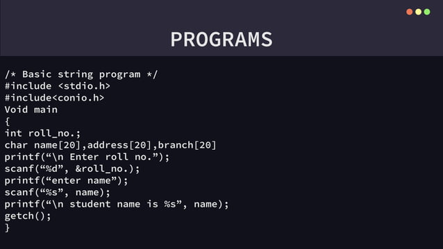 introduction to strings in c programming | PPT