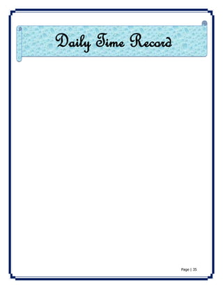 Page | 35 
Daily Time Record 
 