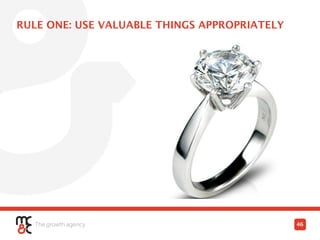 RULE ONE: USE VALUABLE THINGS APPROPRIATELY
46
 