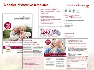 A choice of creative templates
 