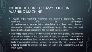 Fuzzy Logic in Washing Machine | PPTX